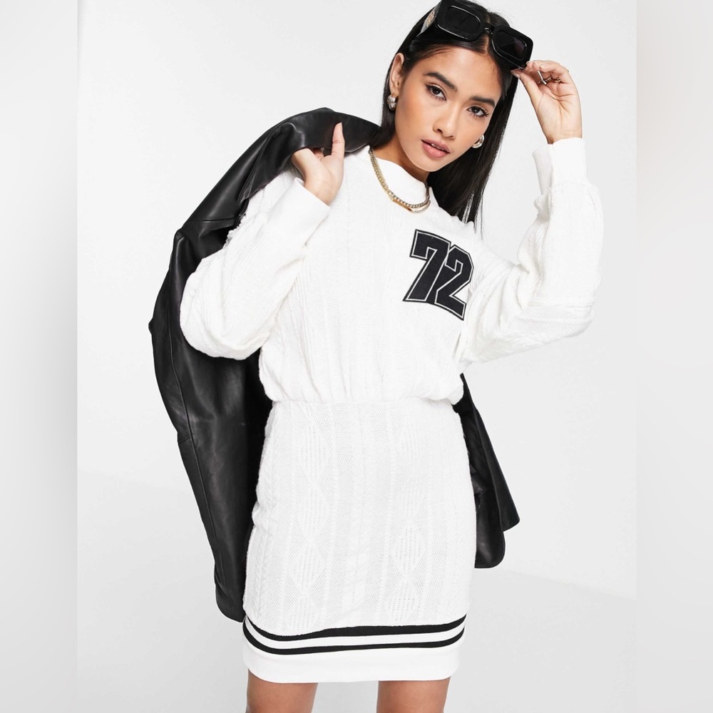 ASOS Designs Knit Sporty Oversized Mini Dress